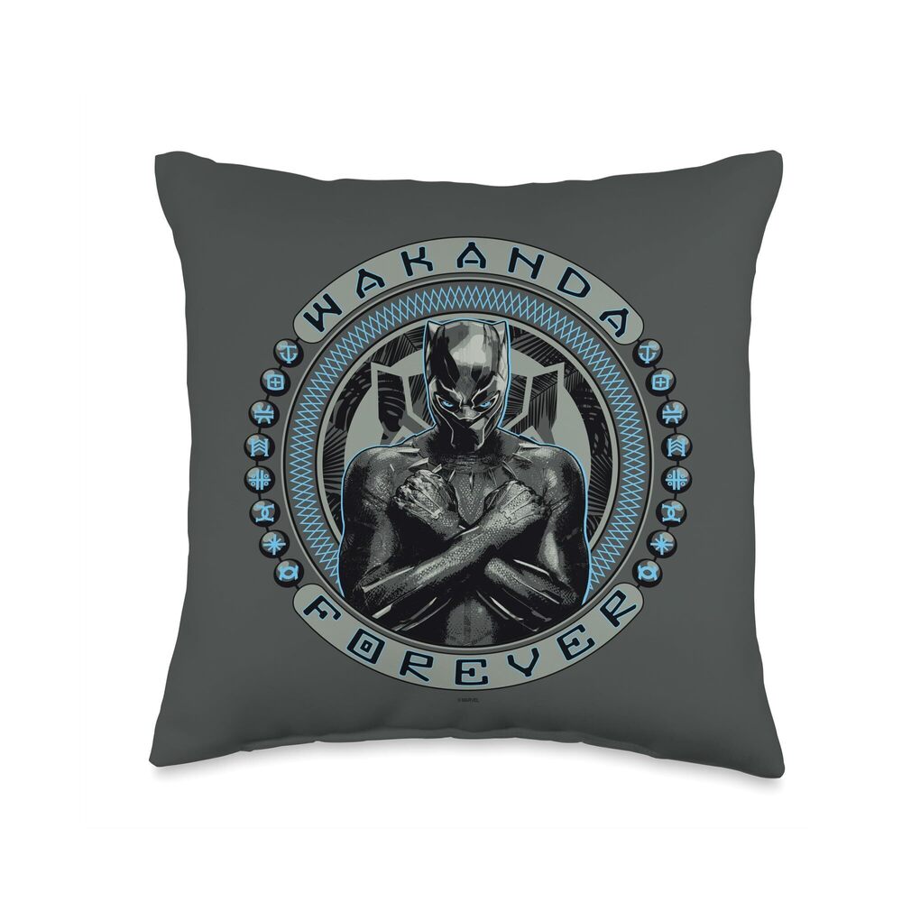 9140 Black Panther T'Challa Wakanda Forever Throw Pillow